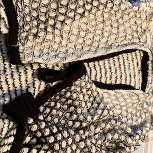 Black and white knitted sweater